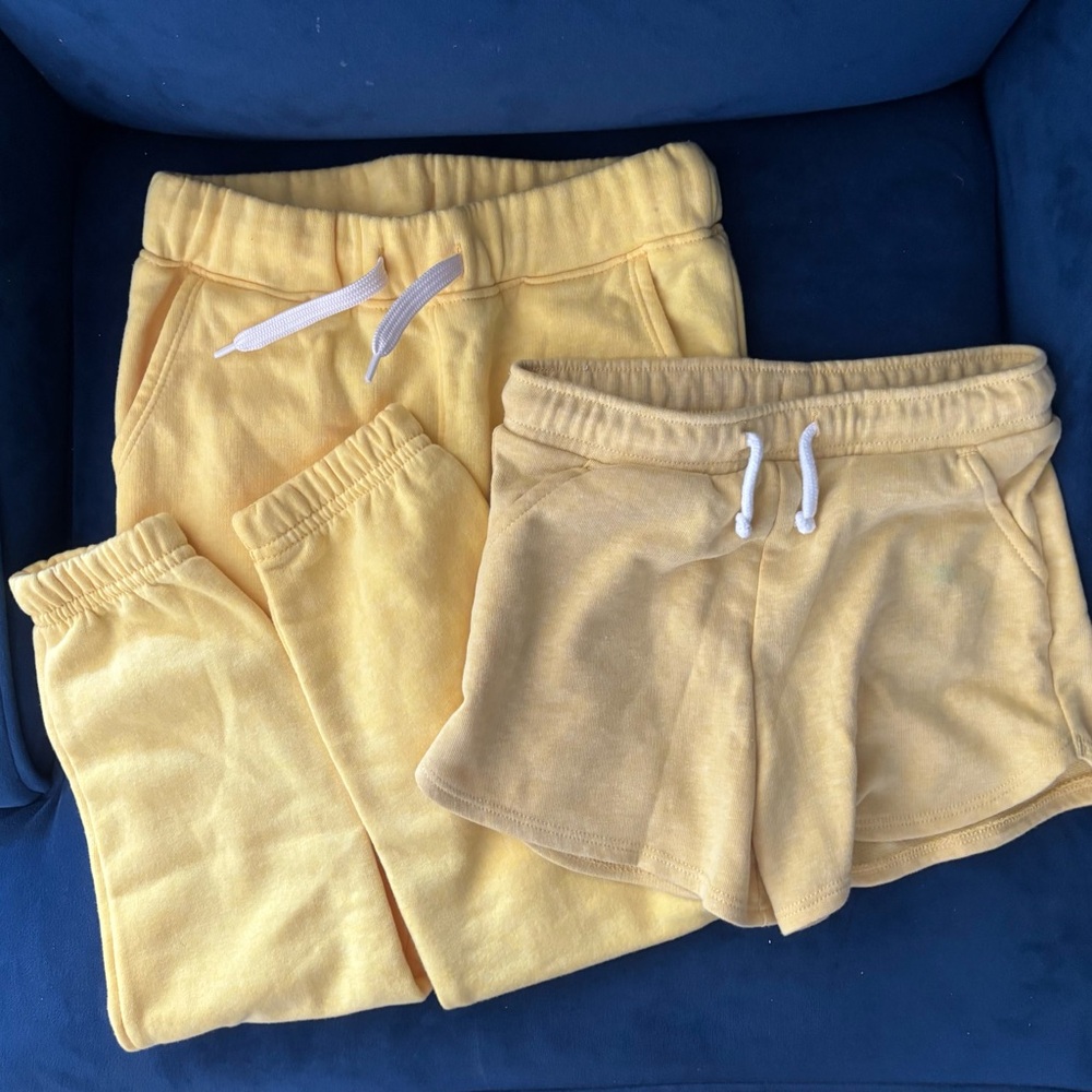 Old Navy Yellow Casual Long Sweats & Shorts with Drawstring